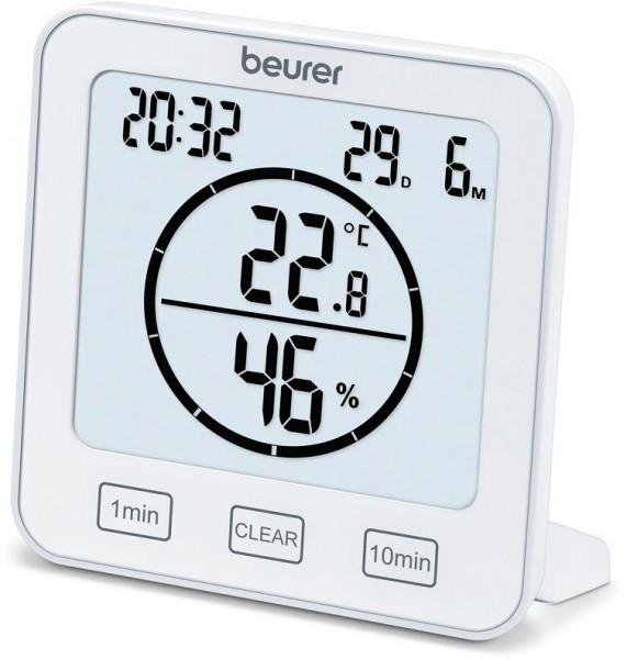 Beurer HM 22 Thermo-Hygrometer, Temperatur, relative Luftfeuchtigkeit, Datum und Uhrzeit