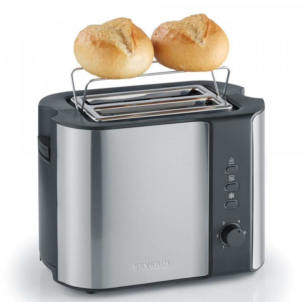 Severin AT2589 Toaster 2 Scheiben 800 W in Schwarz, Edelstahl