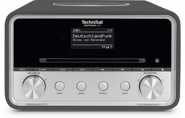 TechniSat Digitradio 586 Internetradio Analog & Digital mit CD, Anthrazit, Silber