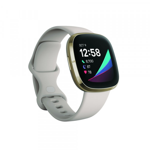 Fitbit Smartwatch Sense Lunar weiß Fitnesstracker
