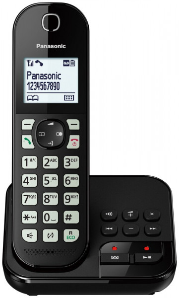 Panasonic Festnetztelefon KX-TGC460 460 GB mit beleuchtetem Tastenfeld, Anrufbeantworter