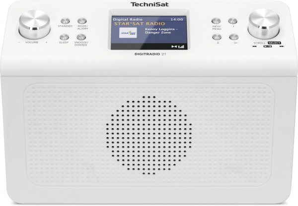 TechniSat DigitRadio 21 DAB+-Küchenradio, UKW, Uhr, Wecker, Bluetooth, Display, Weiß