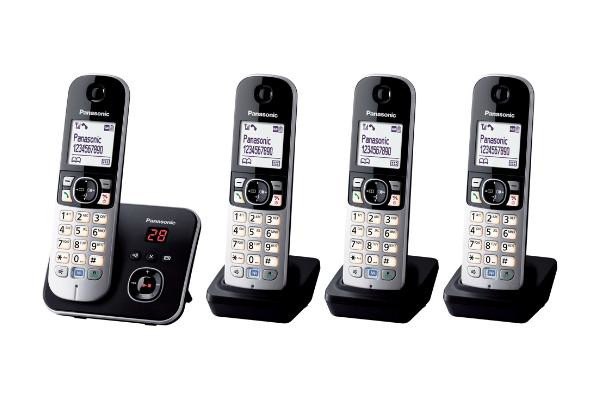 Panasonic KX-TG6824GB Telefon DECT-Telefon Anrufer-Identifikation Schwarz, Silber