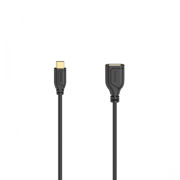Hama Flexi-Slim USB Kabel 0,15 m USB 2.0 USB C USB A Schwarz
