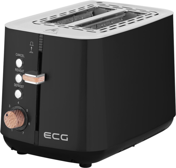 ECG ST 2768 Timber Toaster 2 Scheiben 850 W Schwarz, Edelstahl